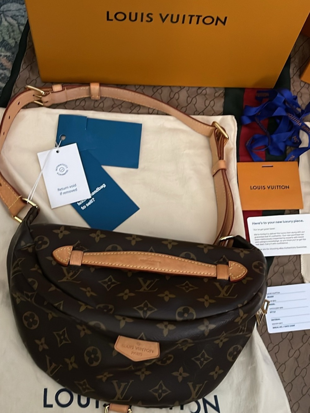Louis Vuitton Brown Monogram Crescent Crossbody with Natural Vachetta Trim